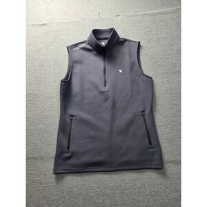 Macade Golf Mens Slim Fit Quarter Zip Vest Charcoal Gray Performance Medium